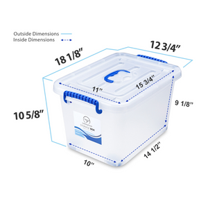 Set of 3 Large Storage Containers 105 Quart Clear Plastic Totes